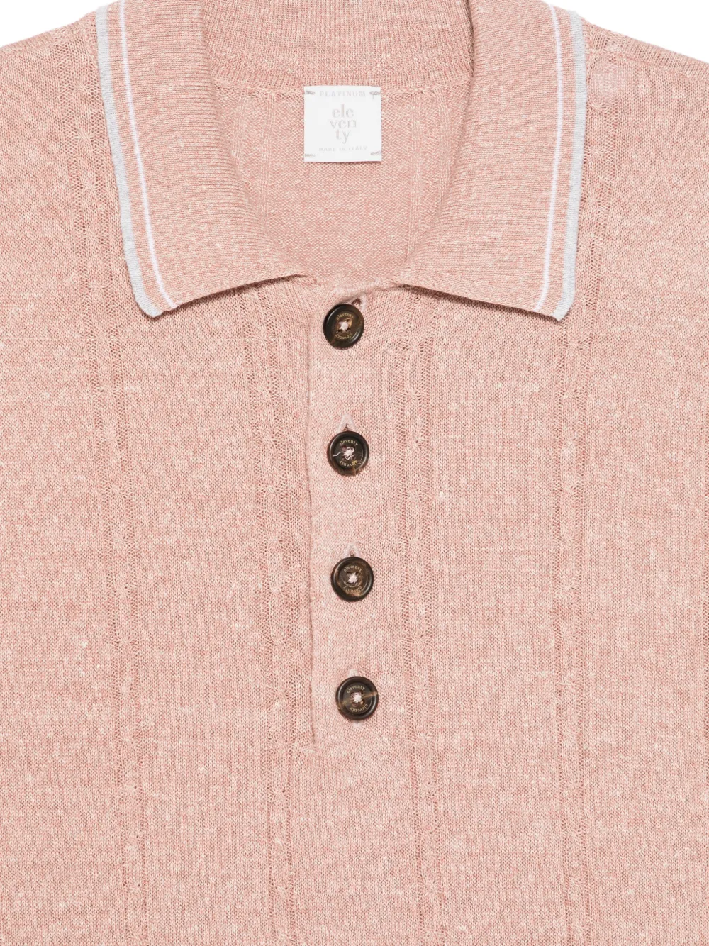 Eleventy Gebreid poloshirt met knopen Roze