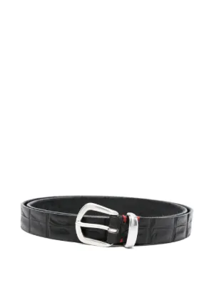 Y/Project Heart logo-plaque Leather Belt | Black | FARFETCH