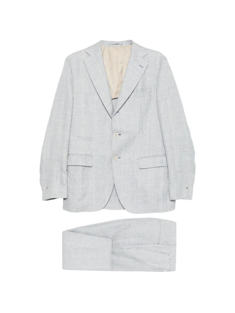 Eleventy Completo monopetto gessato - Blu