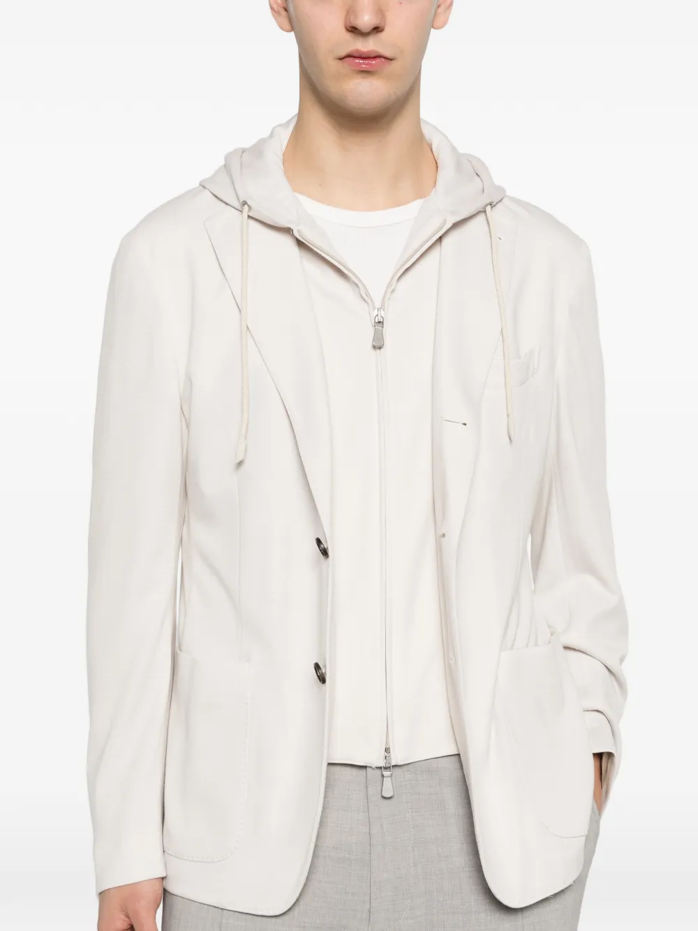 Eleventy Jack met enkele rij knopen Beige