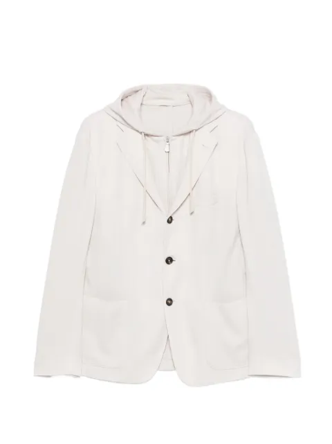 Eleventy hooded single-breasted jacket