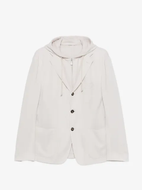 Eleventy hooded single-breasted jacket