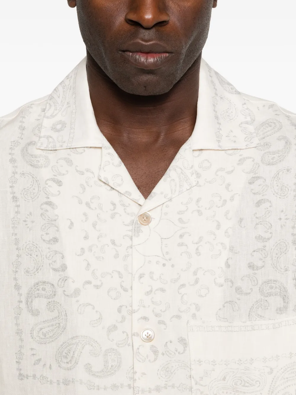 Eleventy Overhemd met paisley-print Beige