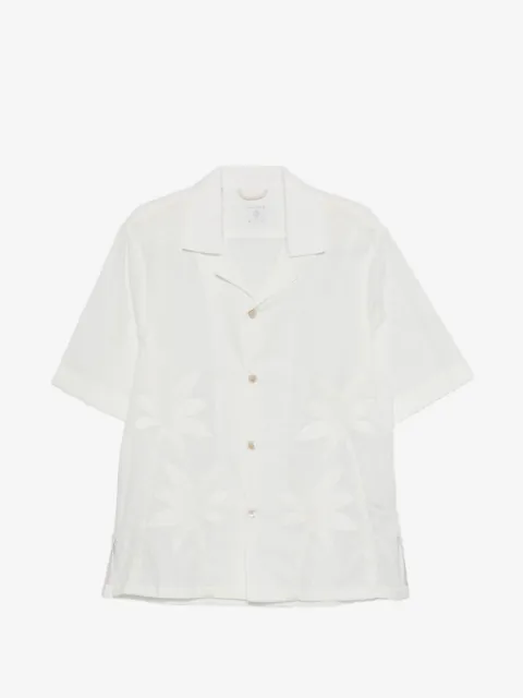 Eleventy camisa con palmeras estampadas