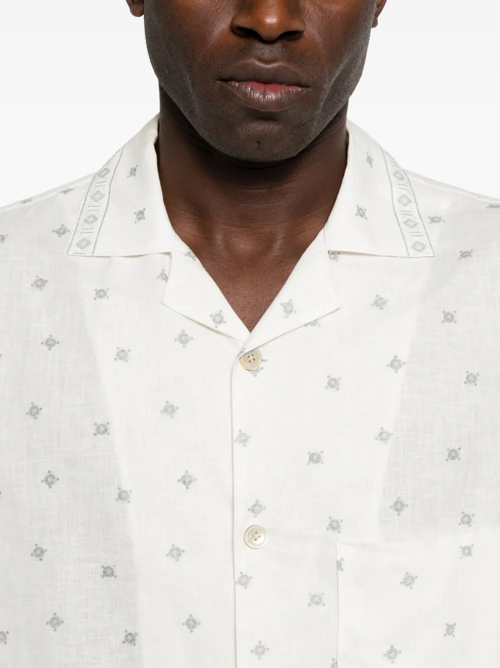 Eleventy Overhemd met patroon en zak Beige