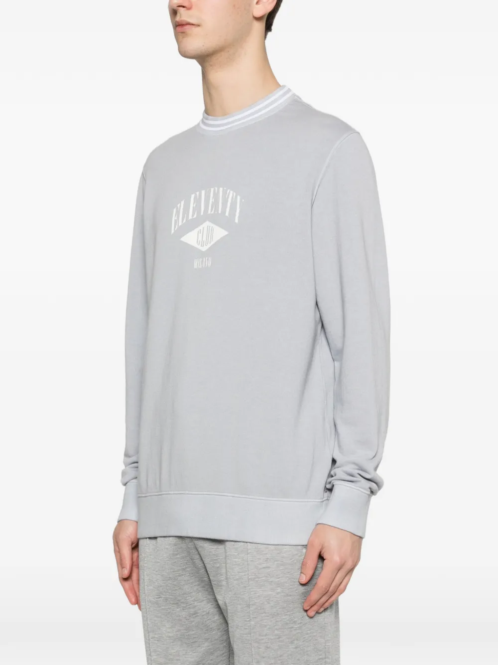 Eleventy Sweater met logoprint Grijs