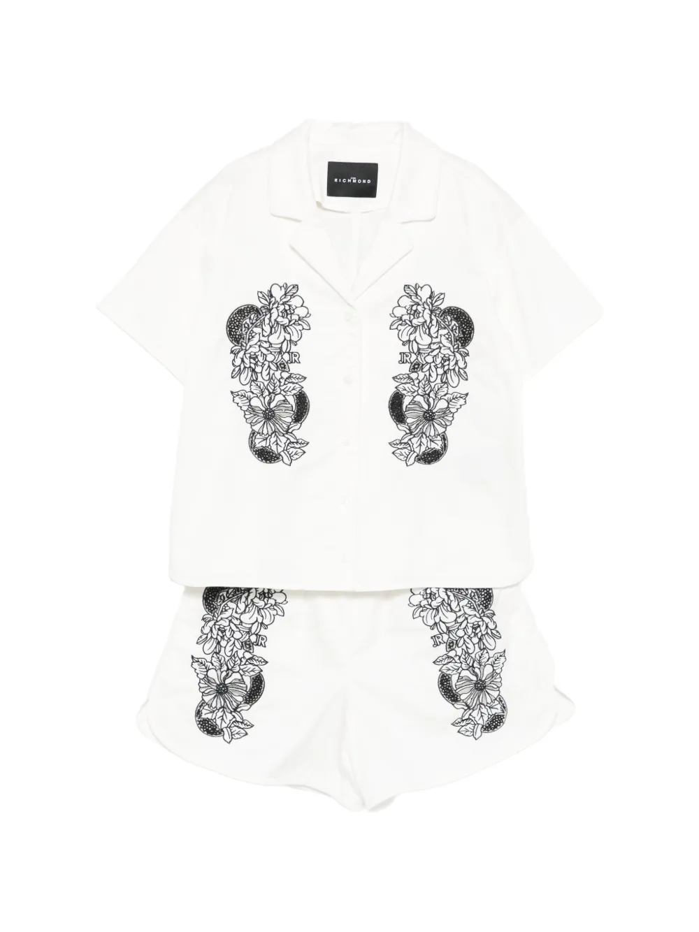 John Richmond Junior floral-print shorts set (set of two) - Bianco
