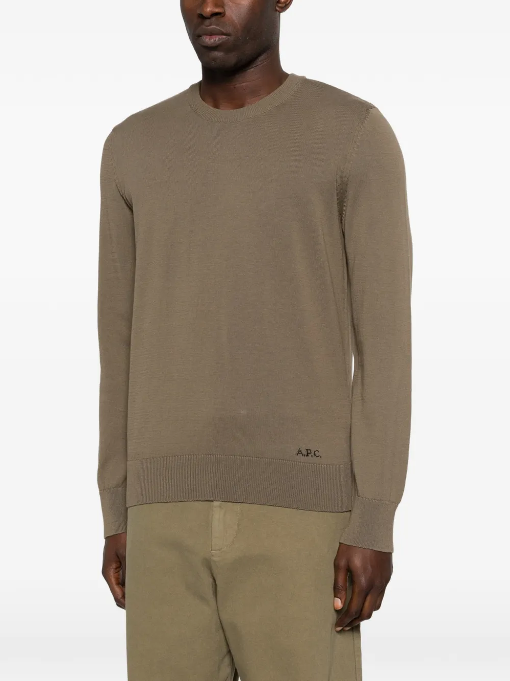  A.p.c. Crewneck Embroidered Sweatshirt - Brown 
