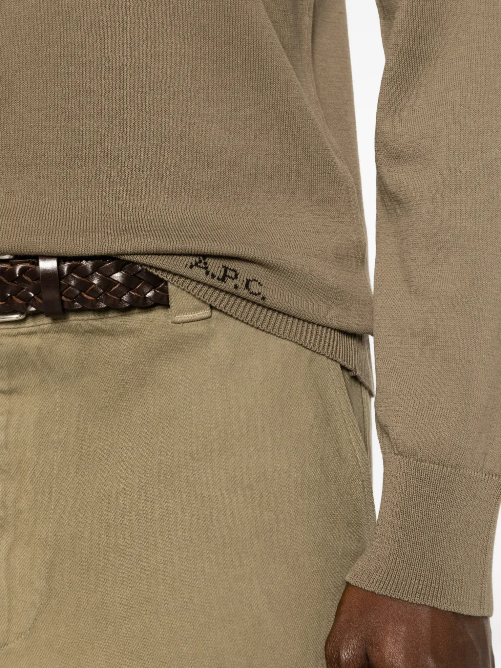 A.P.C. Sweater met borduurwerk en ronde hals Bruin