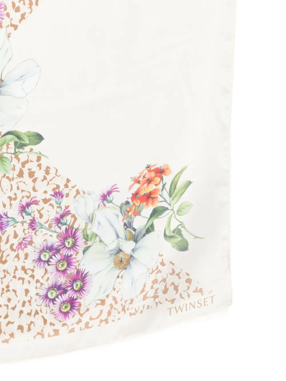 TWINSET Foulard met bloemenprint Beige