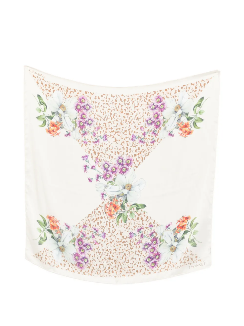 TWINSET Foulard con stampa a fiori - Toni neutri