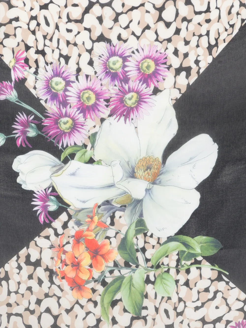TWINSET Foulard met bloemenprint Zwart