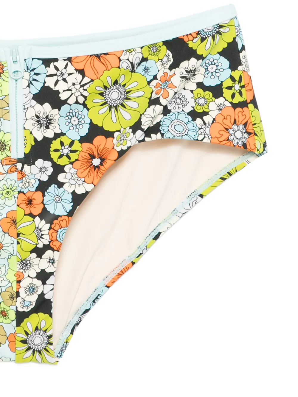  Alemais Floral-print Zip-up Bikini Bottom - Blue 