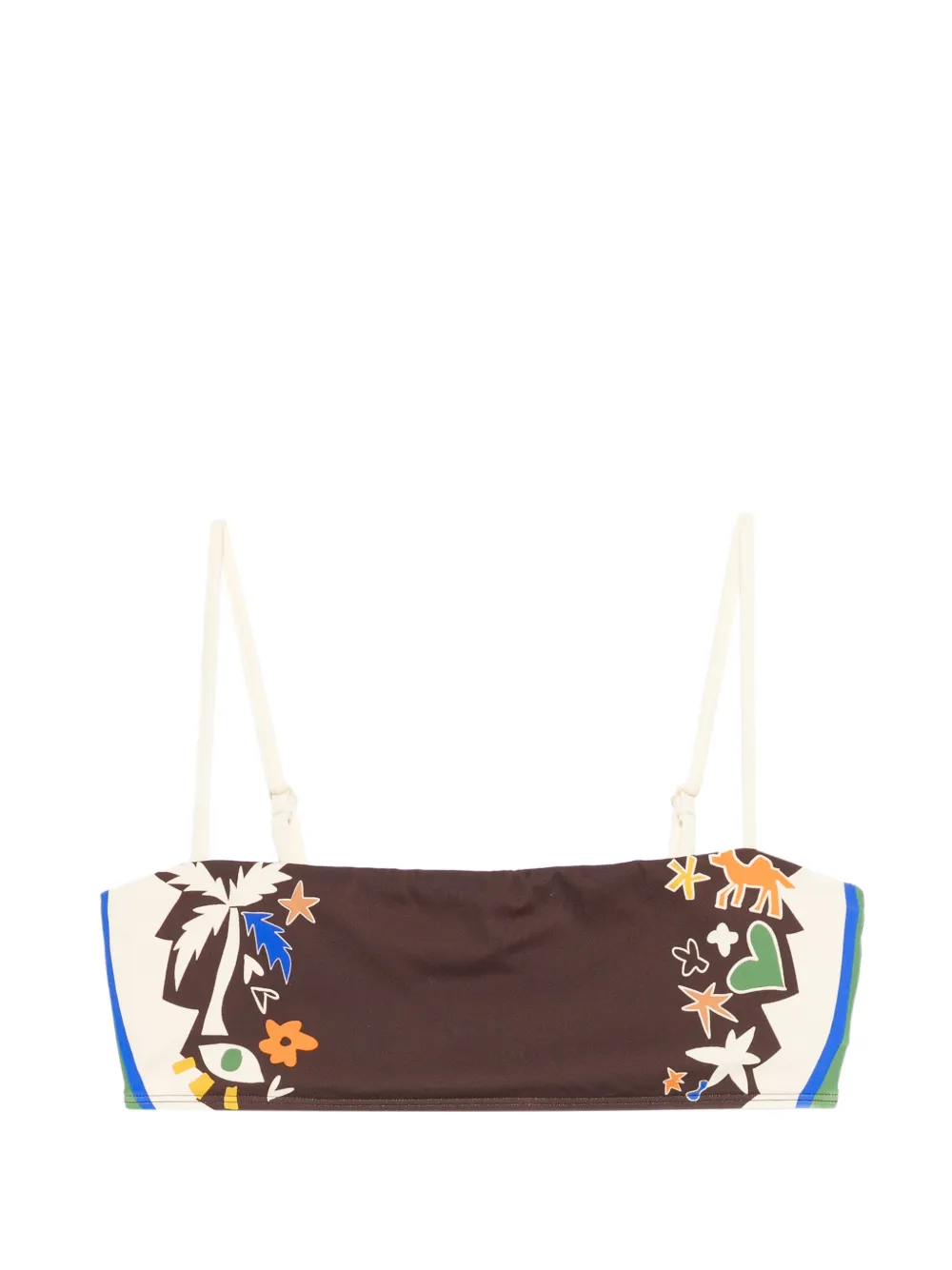 ALEMAIS Maroc printed bikini top - Marrone