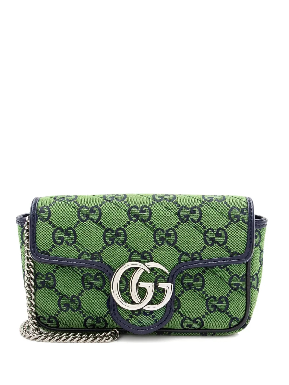 Gucci Pre-Owned mini GG-canvas Matelassé flap bag - Verde