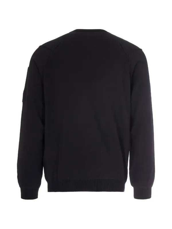 C.P. Company ブラックニット C.P. Company Cotton Sea Island Crewneck Lens Knit | Black | FARFETCH