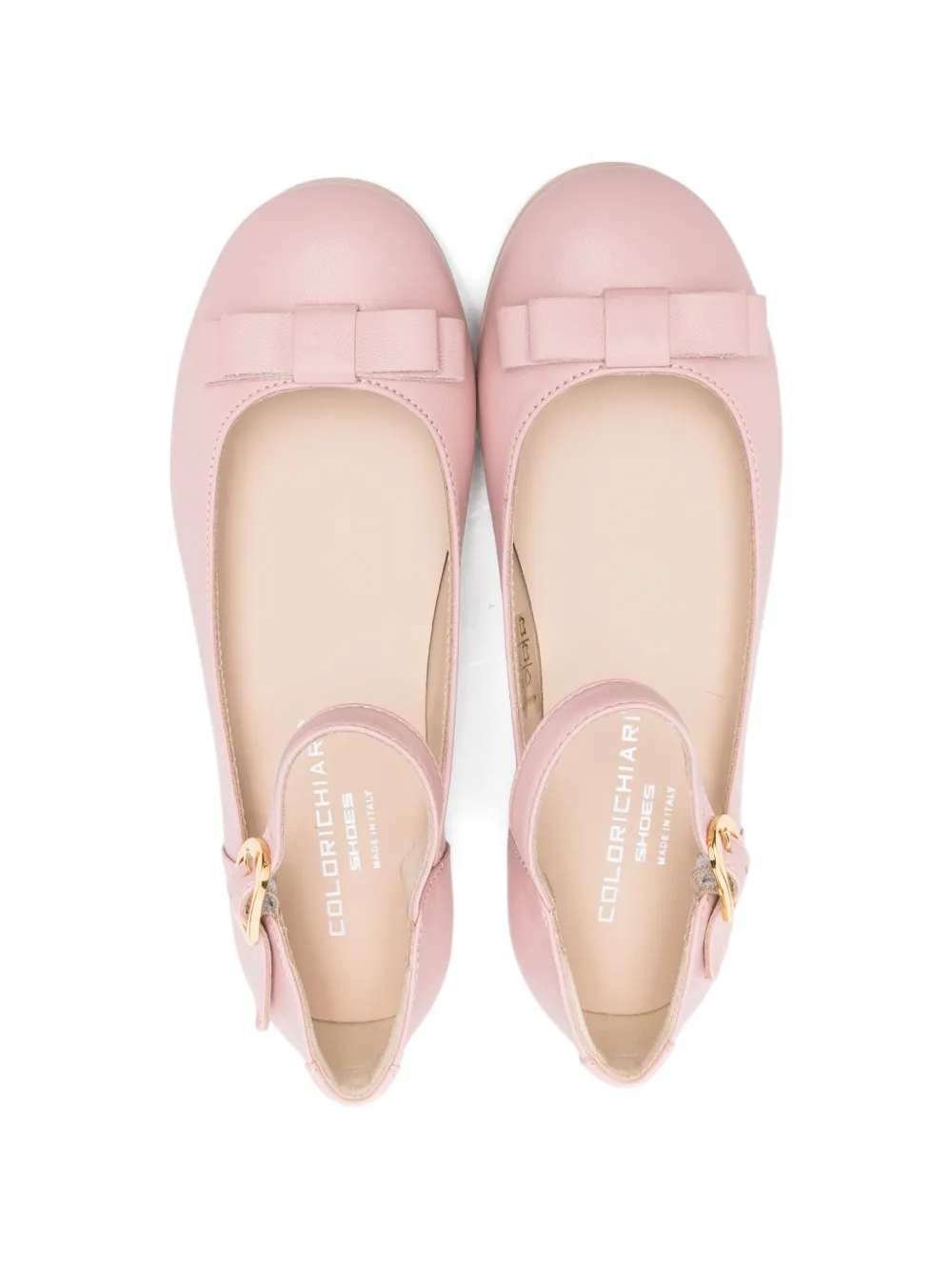 Colorichiari bow-detail ballet flats Roze