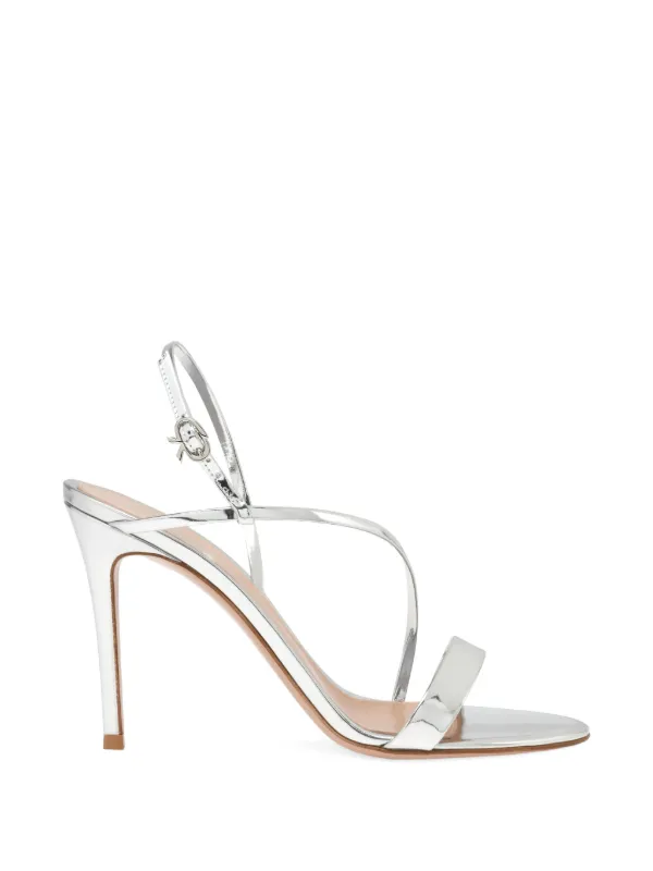 Gianvito Rossi Manhattan Strap Sandals in Silver