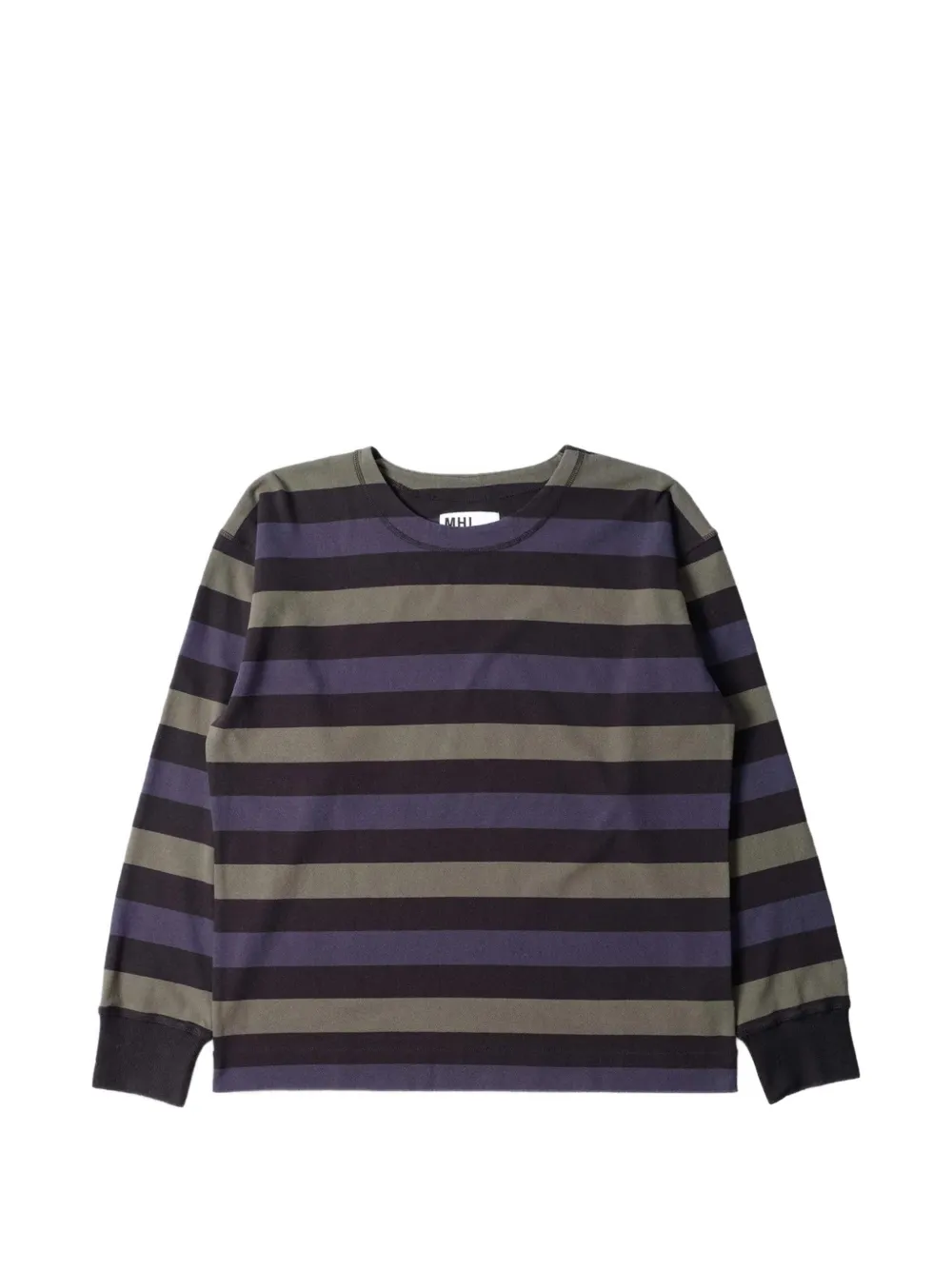 Margaret Howell crew-neck striped T-shirt - Nero
