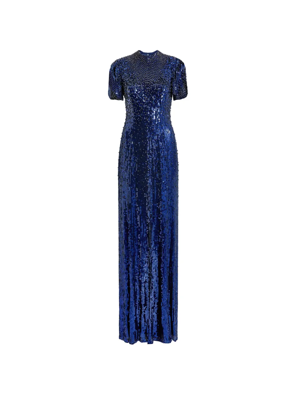 Jenny Packham Abito lungo Jourdain con paillettes - Blu