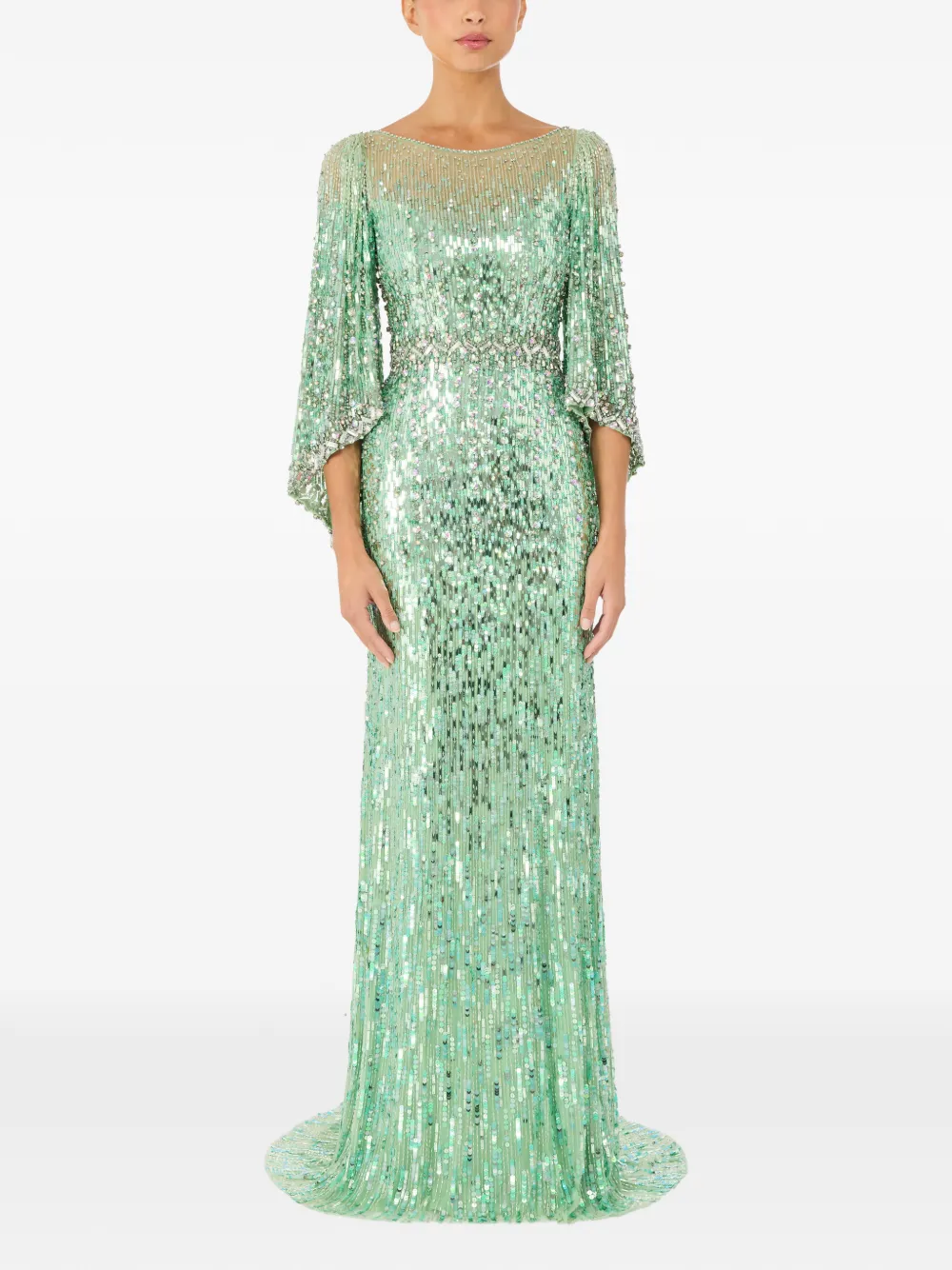 Jenny Packham Ines maxi-jurk verfraaid met pailletten Groen