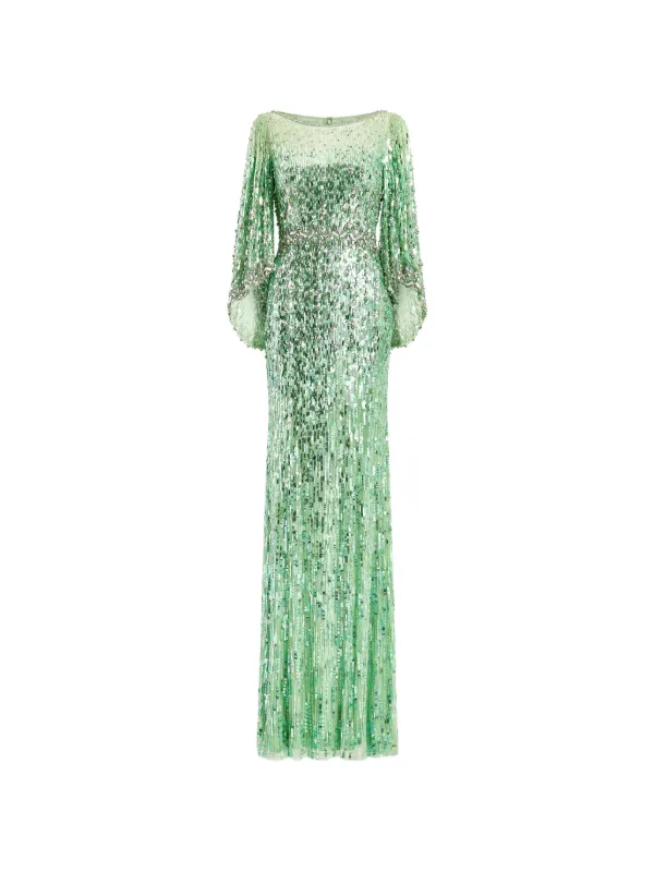 Jenny Packham Ines Maxi Dress in Green