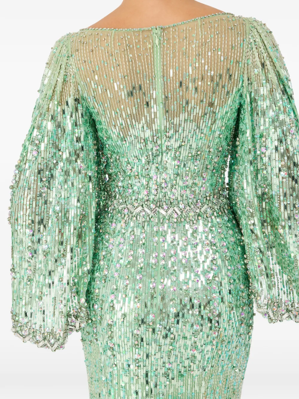 Jenny Packham Ines maxi-jurk verfraaid met pailletten Groen