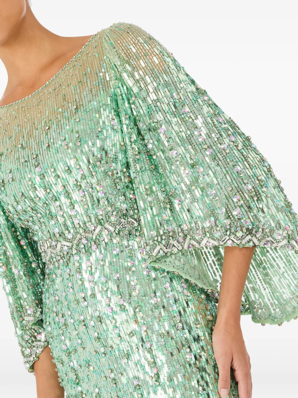 Jenny Packham Ines maxi-jurk verfraaid met pailletten Groen