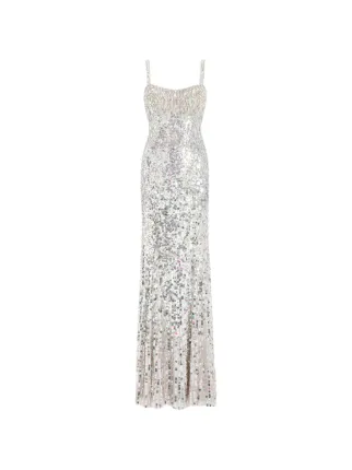 Jenny Packham Mirabeau スパンコールドレス | シルバートーン