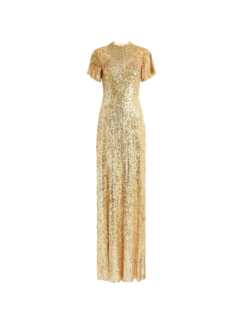 Jenny Packham Abito lungo Jourdain con paillettes - Oro
