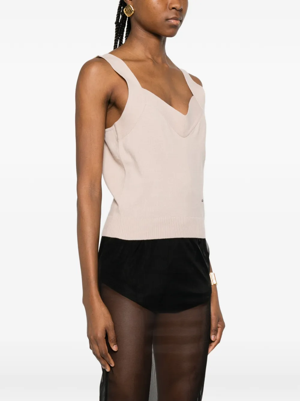  Givenchy V-neck Knit Top - Neutrals 