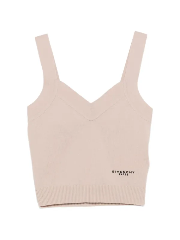Givenchy V-neck Knit Top in Neutrals