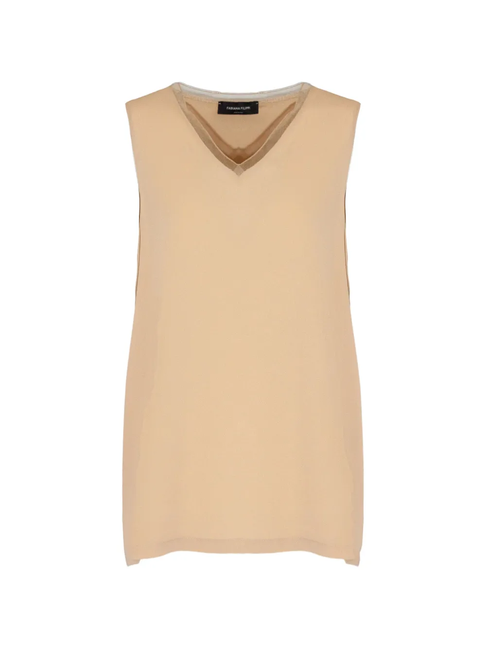 Fabiana Filippi V-neck tulle top - Toni neutri
