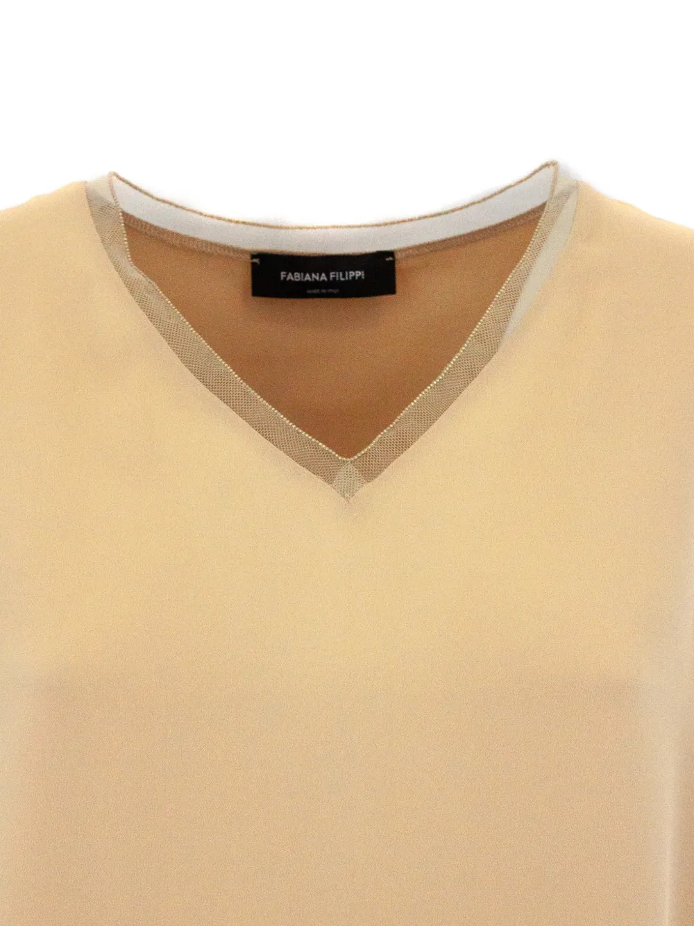 Fabiana Filippi Tulen top met V-hals Beige