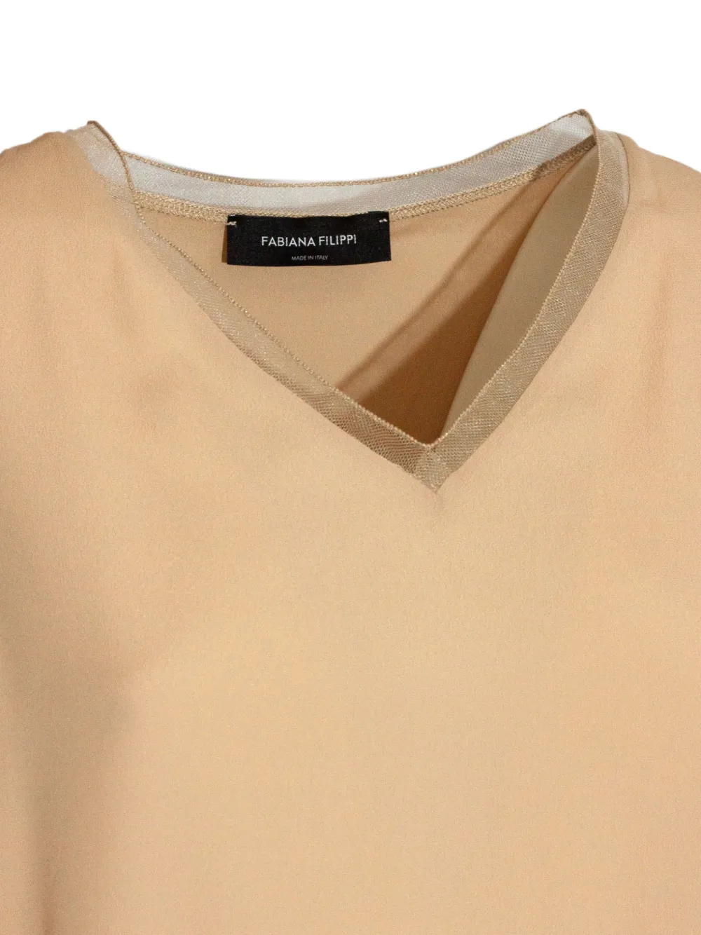 Fabiana Filippi Tulen top met V-hals Beige