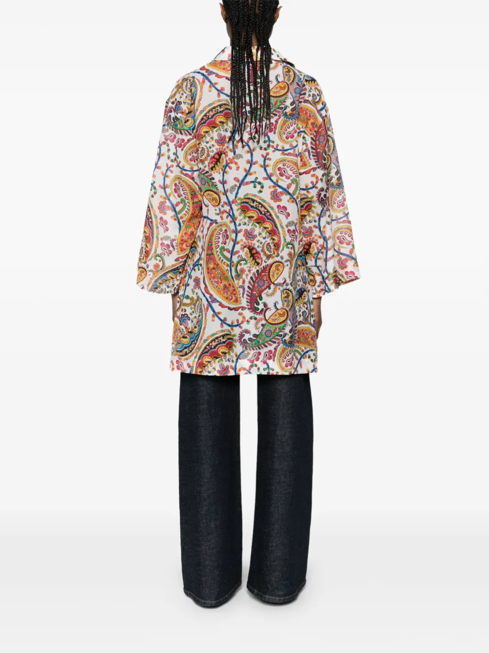 ETRO Mini-jurk met paisley-print en V-hals Wit