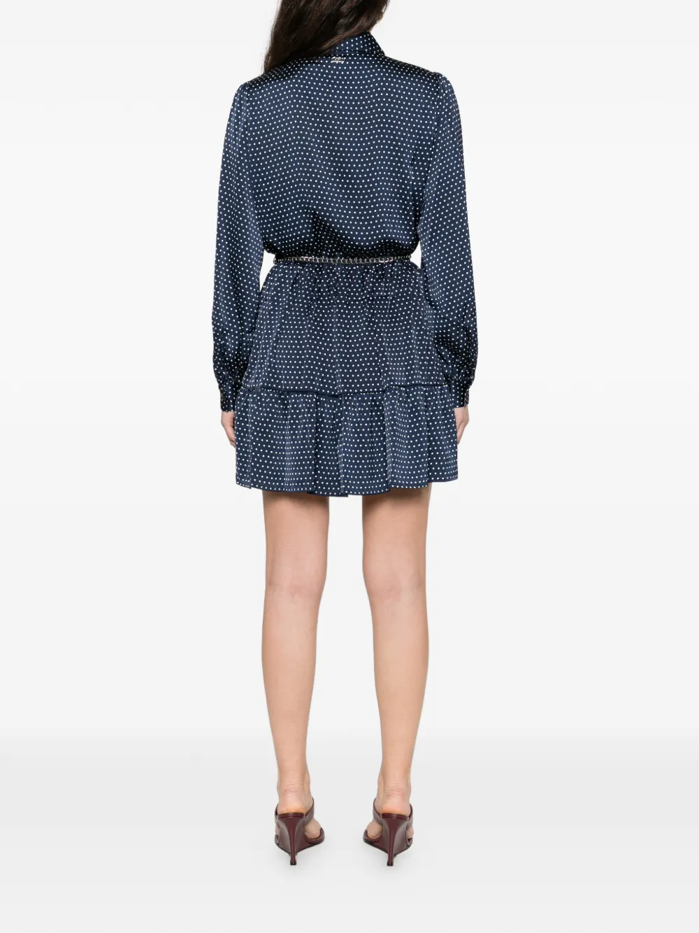 Michael Kors Midi-jurk met stippen en strik Blauw