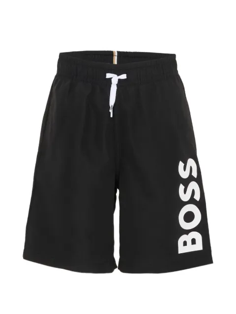 BOSS Kidswear Bermuda de praia com ajuste no cós por cordão