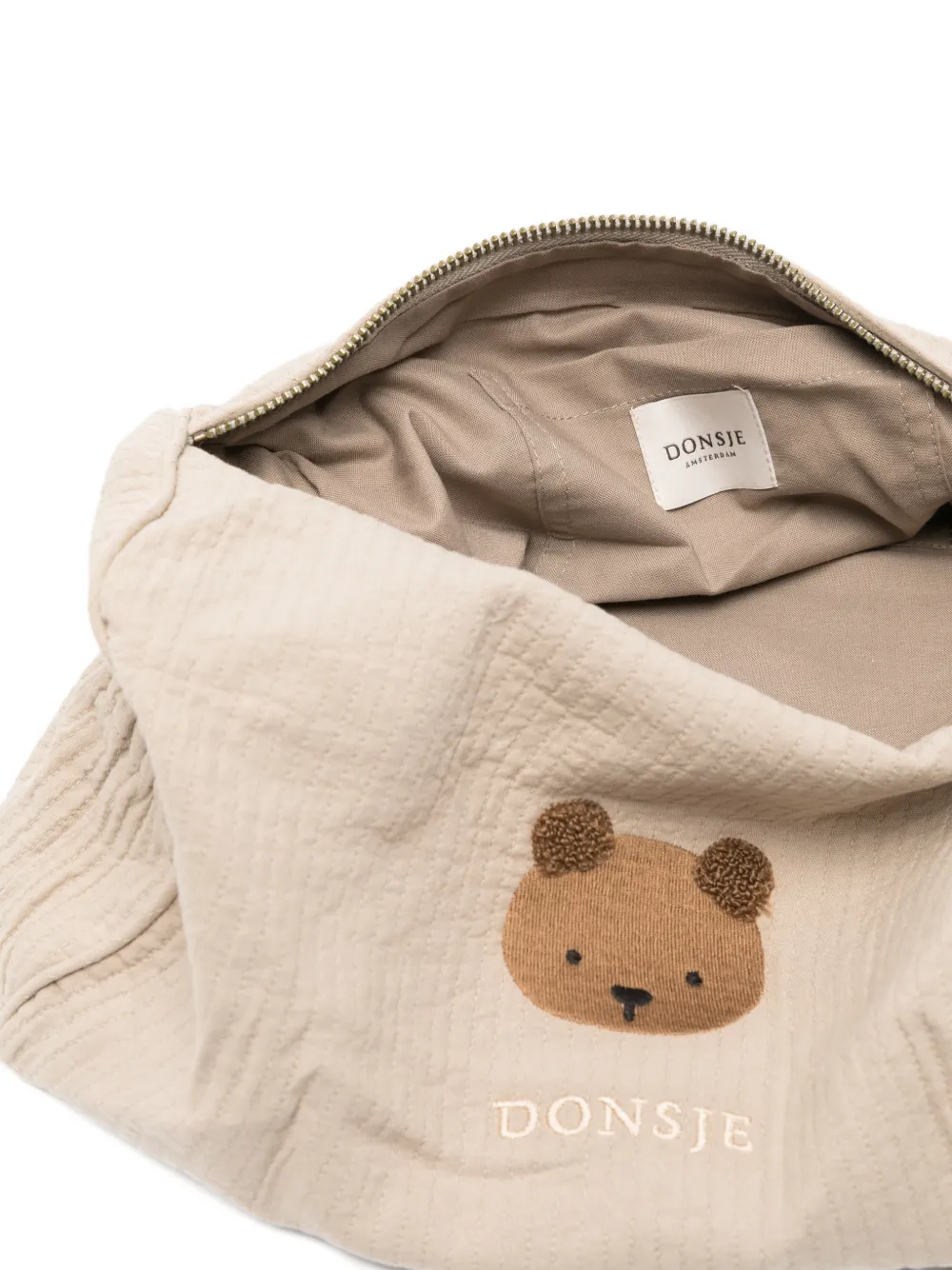  Donsje Tebbe Bear-embroidered Wash Bag - Neutrals 