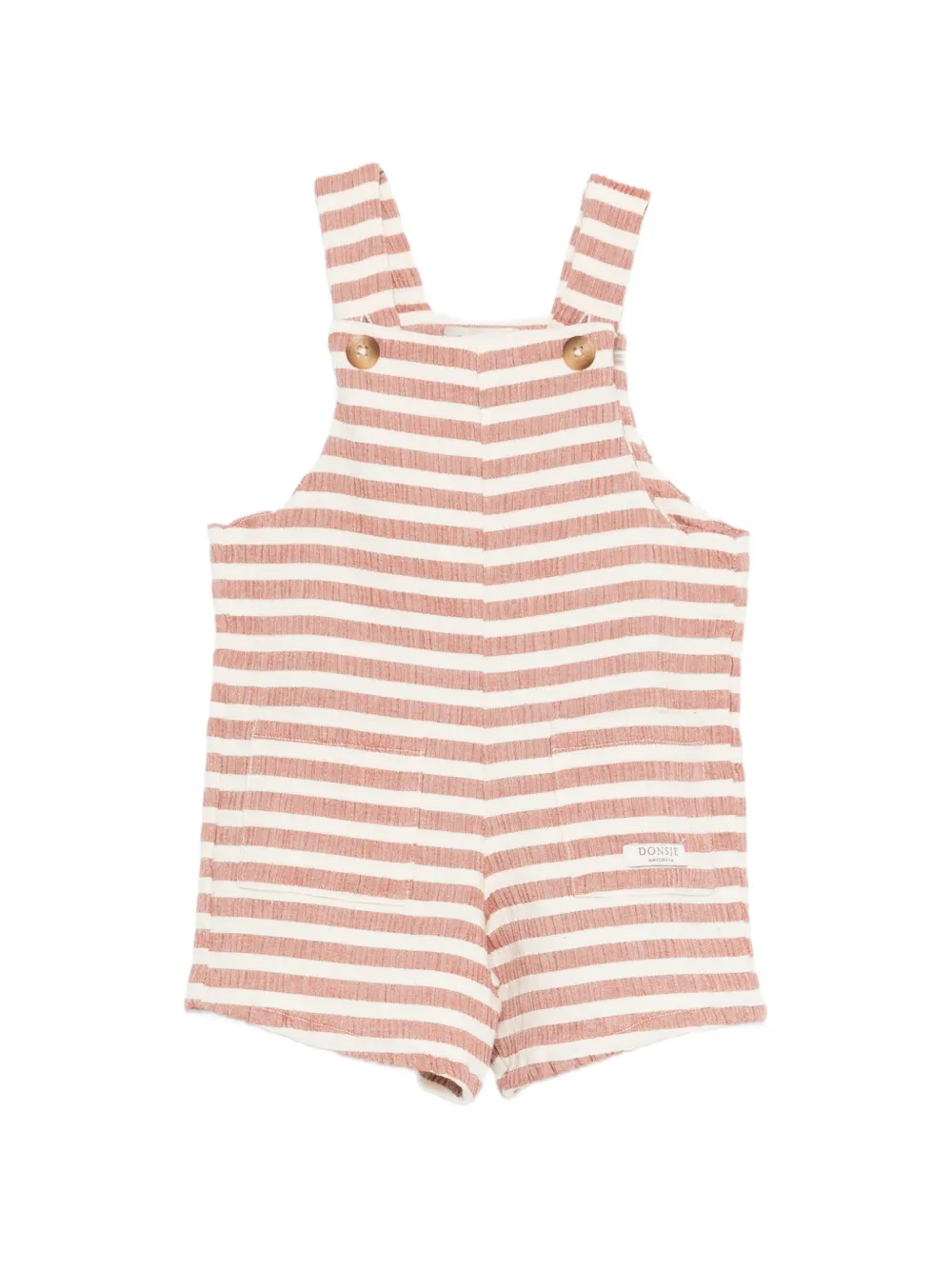Donsje striped button dungarees - Marrone