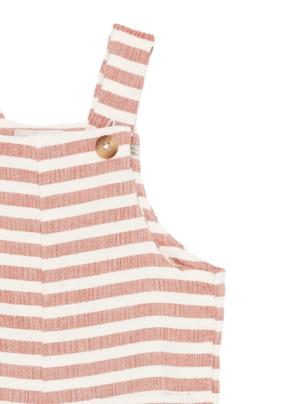  Donsje Striped Button Dungarees - Brown 