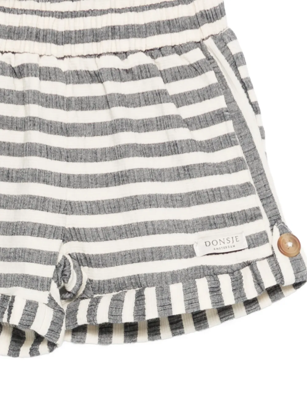  Donsje Bermudas A Rayas Con Botones - Gris 