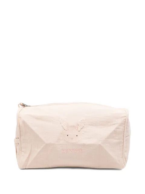 Donsje Tebbe rabbit-embroidery wash bag