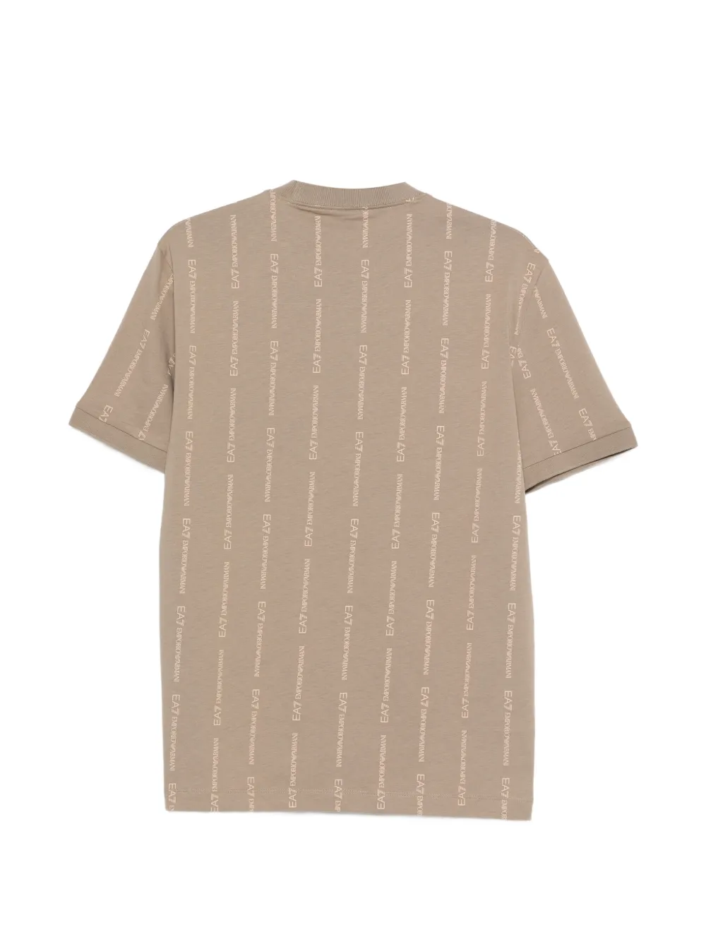 Ea7 Emporio Armani T-shirt met logostreep Beige