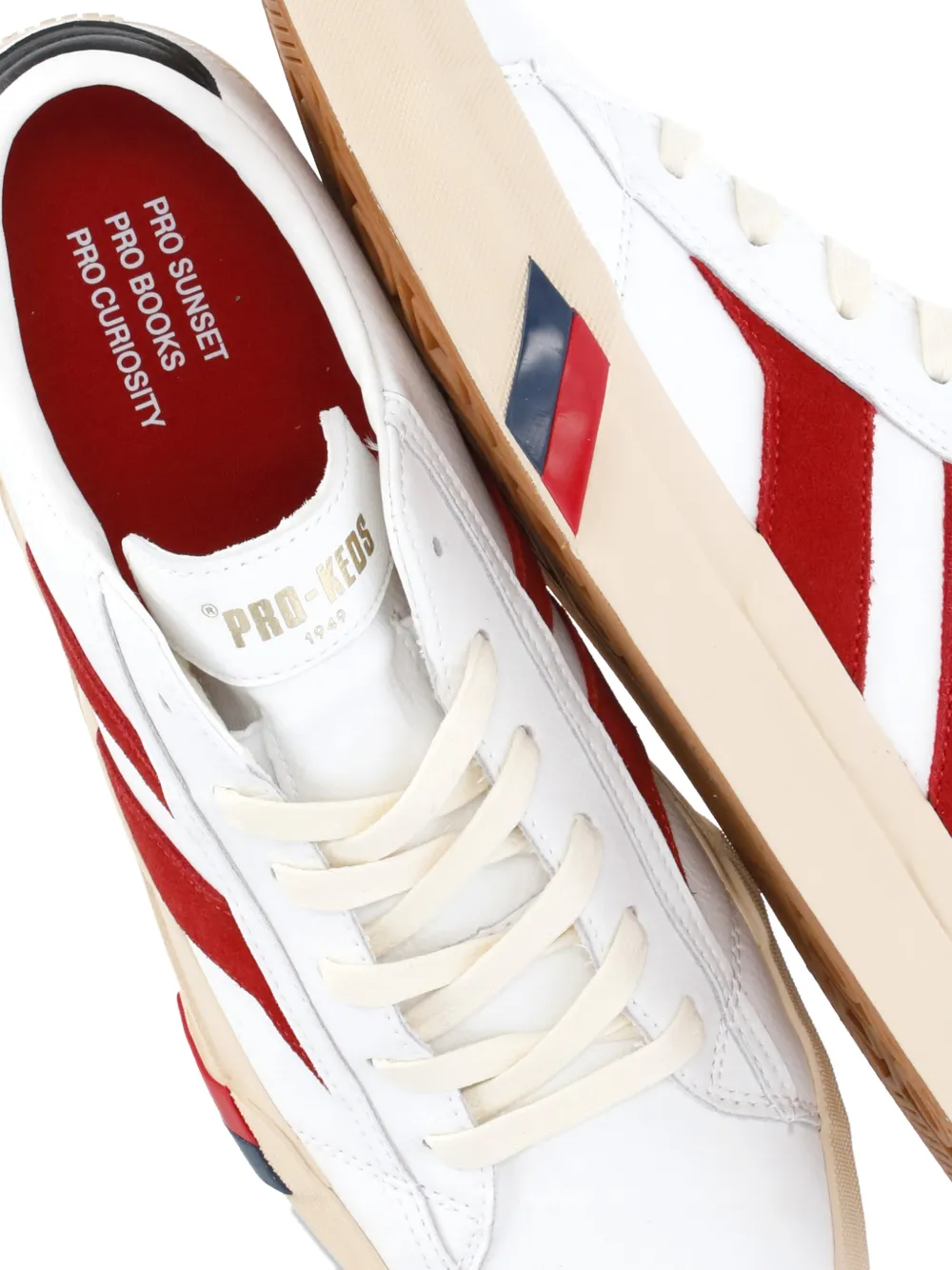 Pro-Keds Royal Classic leren gestreepte sneakers Wit