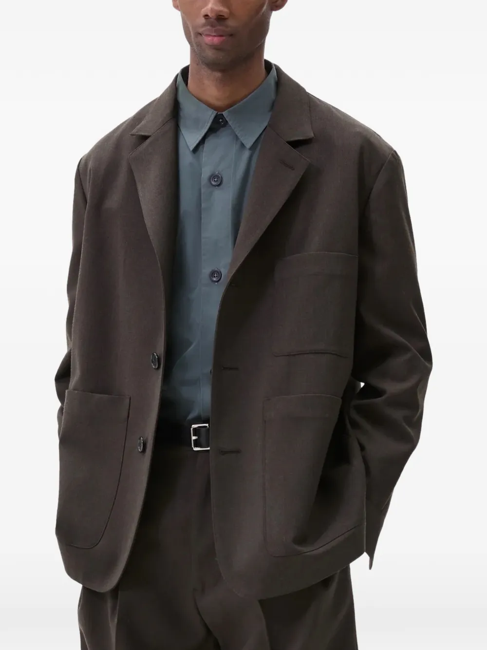  Margaret Howell Shirt Cuff Blazer - Brown 