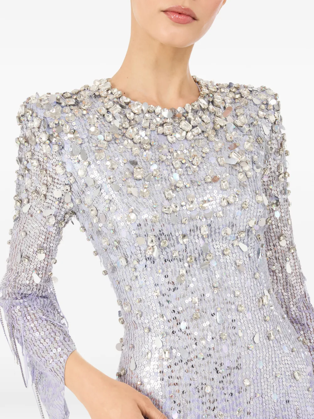 Sequined Long-Sleeve Dress