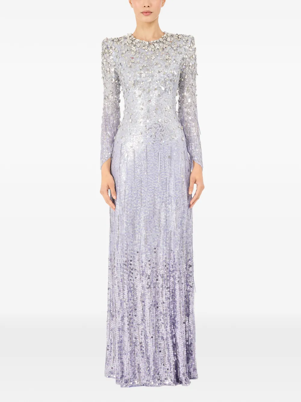 Sequined Long-Sleeve Dress
