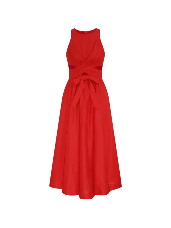 Zimmermann Patience Midi Dress | Dark Red | Size 2