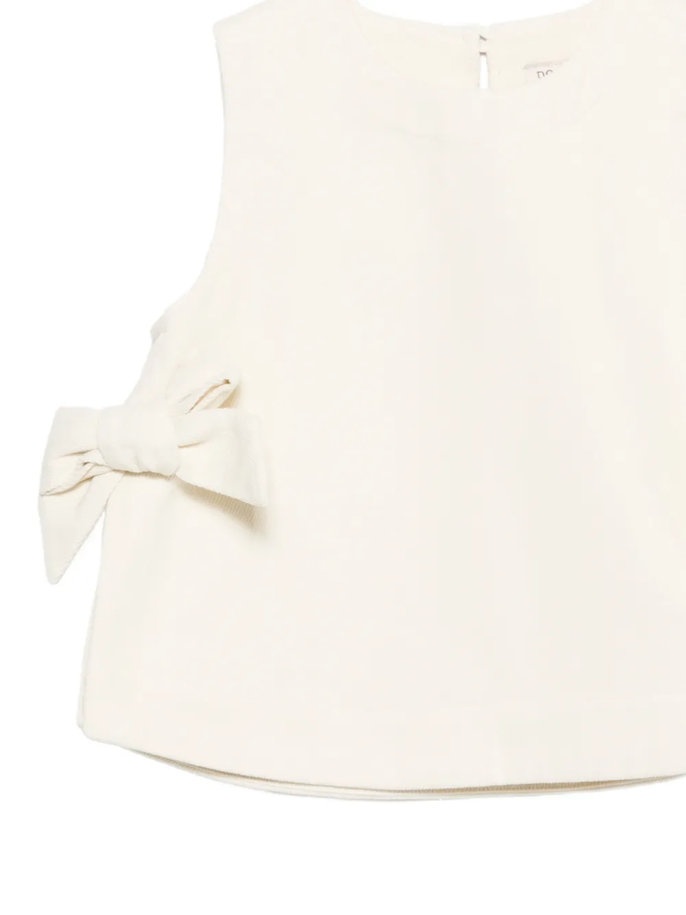 Donsje Veri mouwloos shirt met strik Beige